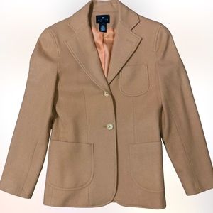Beautiful Vintage Limited America 100% Wool 2 Button Camel/Tan Blazer Jacket
